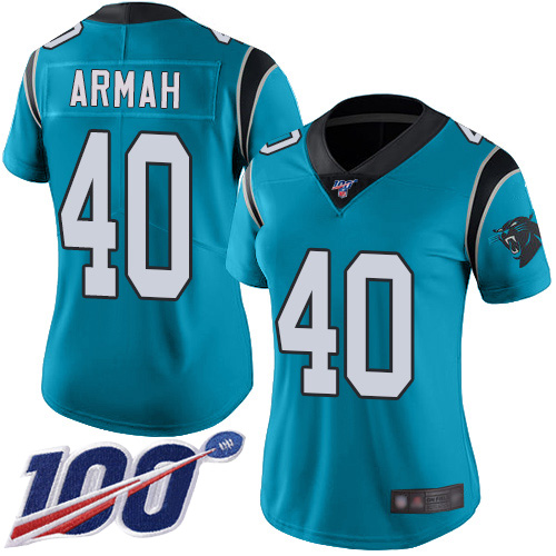 Carolina Panthers Limited Blue Women Alex Armah Alternate Jersey NFL Football #40 100th Season Vapor Untouchable->carolina panthers->NFL Jersey